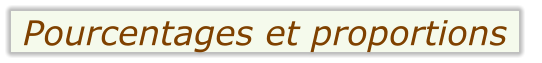 Pourcentages et proportions