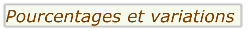 Pourcentages et variations